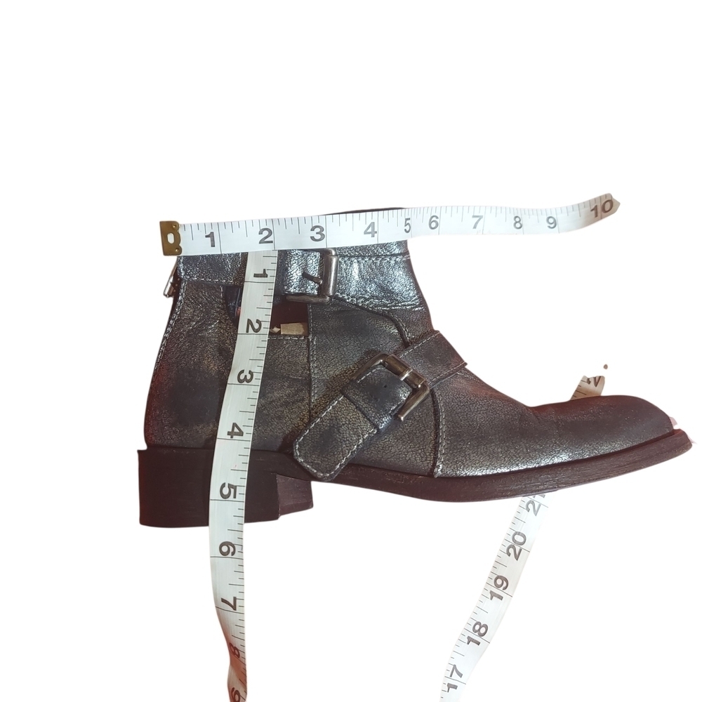 Steven by Steve Madden Italian Leather Buckle Moto Ankle Boots 37 Made in Italy - Picture 12 of 15